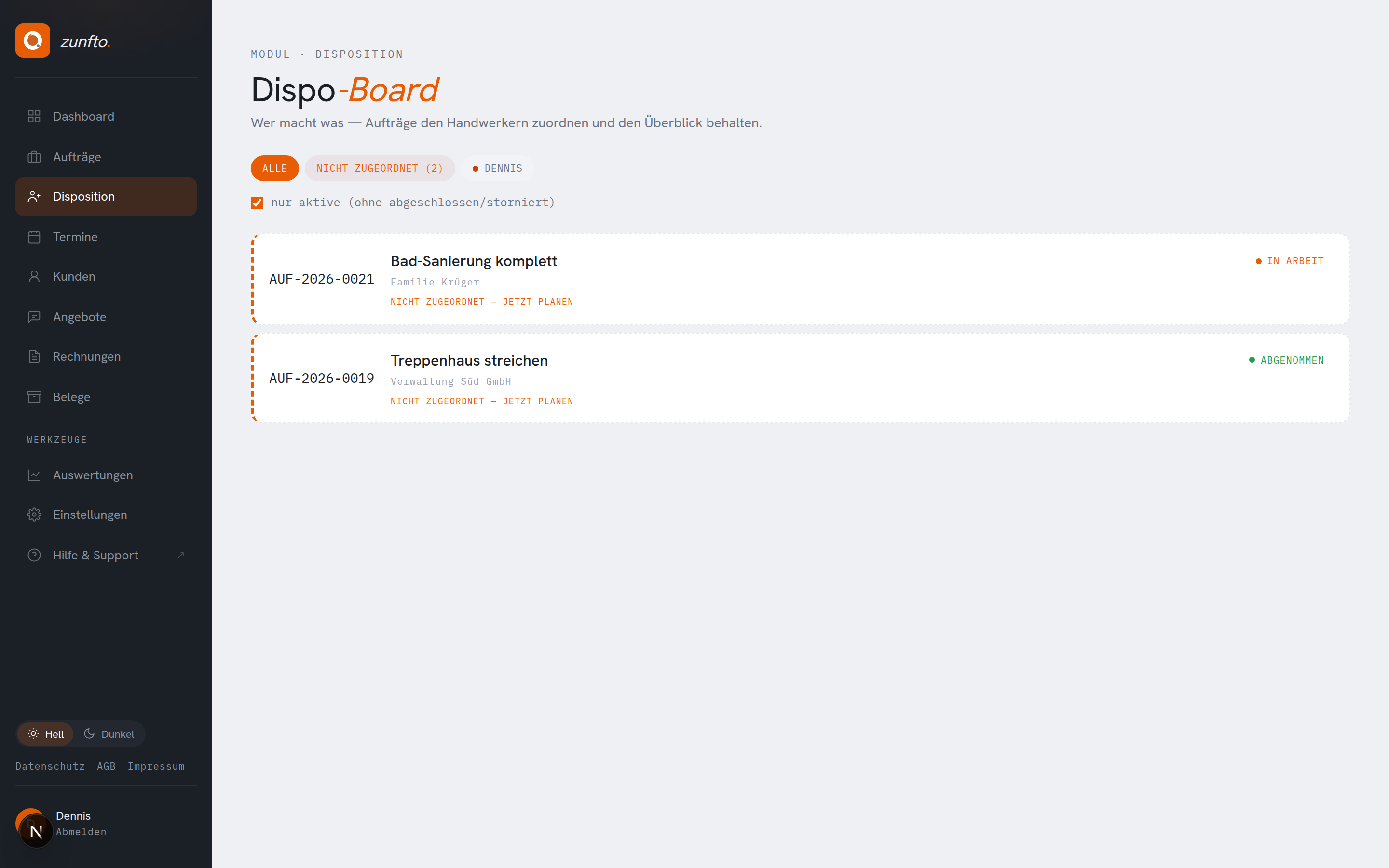 Dispo-Board